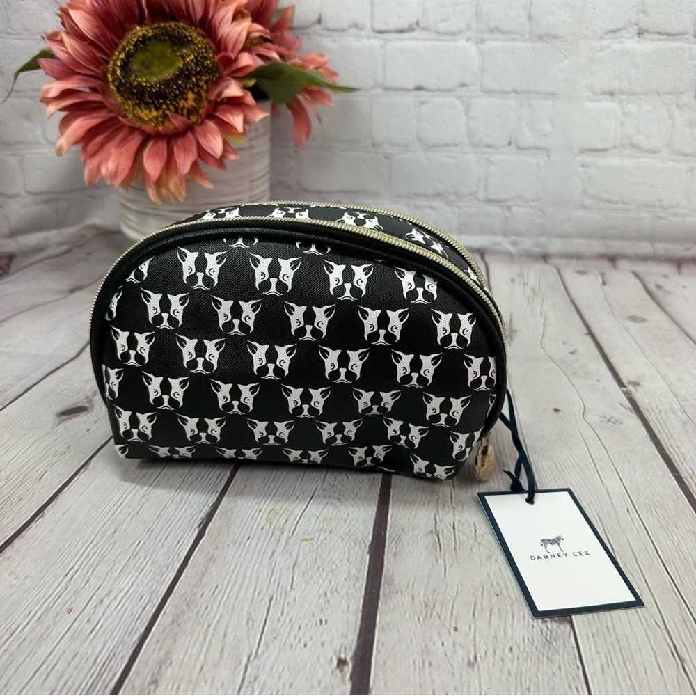 NWT dabney Lee frenchie boston terrier cosmetic bag makeup organizer